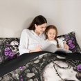 thumbnail image 5 of Homewish Hipple Halloween Skull 7pcs Queen Bedding,Purple Rose Flower Bedding Comforter Set Queen,Black Reversible, 5 of 8