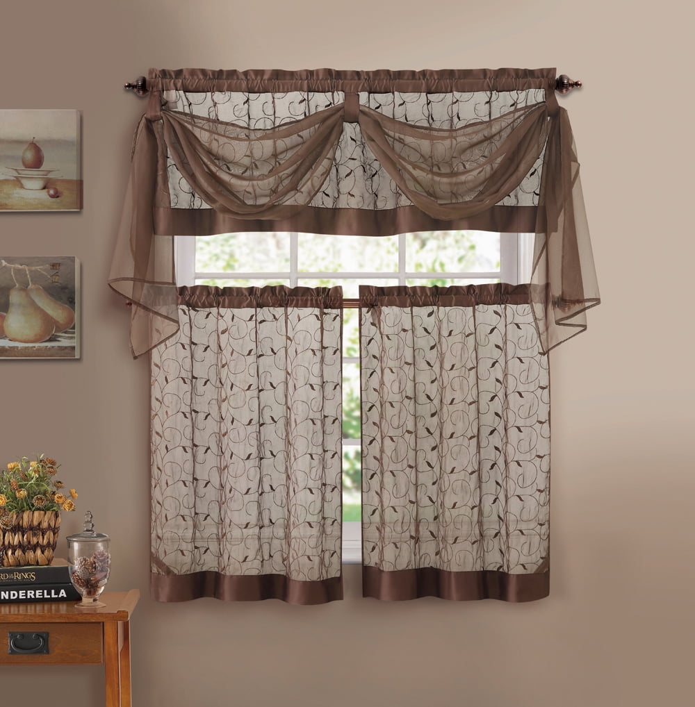 Window Curtain Drape Set Blackout Floral Walleye 55"x84" Panel With 18" Valance 