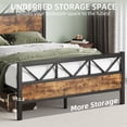 thumbnail image 7 of 4 EVER WINNER 51.2" Metal Full Size Bed Frame with Tall Headboard & Footboard, Strong Metal Slats Support and Noise-Free Design with Under Bed Storage/No Box Spring Needed/Rustic Brown, 7 of 7