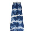thumbnail image 3 of Women Summer Beach Vacation Pants High Waisted Wide Leg Pants Printed Loose Flowy Palazzo Lounge Trousers, 3 of 4