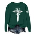 thumbnail image 3 of Women's Trendy Pullover Hoodie Letter Print Round Neck Top For Fall & Winter Casual Pullover Women Fall Shirt Big Sweatshirt Knit Tunic Tops Women Alien Sweatshirt Hoodie Winged Long Sleeve Knit, 3 of 3