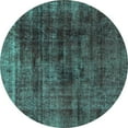 thumbnail image 1 of Ahgly Company Indoor Round Abstract Turquoise Blue Modern Area Rugs, 6' Round, 1 of 4