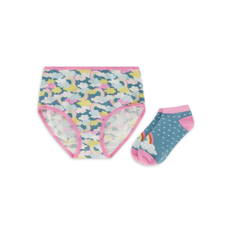 Wonder Nation Girls Socks and Brief Panties Pack, 7 Pairs Each, Sizes 4-16  