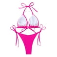 thumbnail image 3 of Faithtur Women's Halter Bathing Suits, Tie Side Bottom Triangle Bikini Set Two Piece Swimsuits, 3 of 4