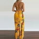 thumbnail image 4 of Pntutb Mujer Moda Halter Backless Slit Pierna Estampado floral Mono Pntutb Pntutb-616, 4 of 5