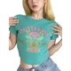 thumbnail image 3 of VISgogo, camisetas de manga corta para mujer, estilo Retro, estampado de mariposas, Tops cortos casuales de verano con cuello redondo para fiesta de calle VISgogo  moda, 3 of 9
