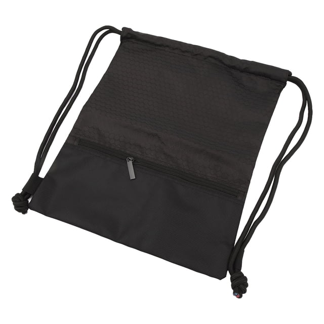 Mochila negra con cordón, resistente al agua, bolsa de deporte impermeable, bolsa de gimnasio para hombres y mujeres, 44 x 36 cm