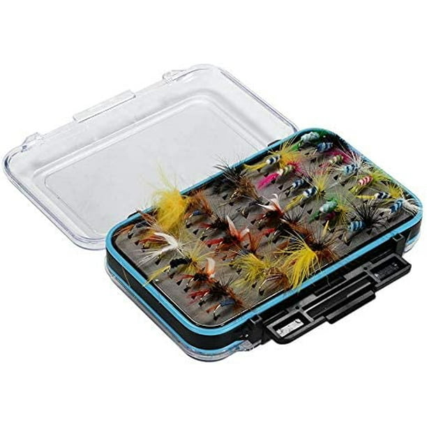 Fly Fishing Flies Kit 64pcs Dry Flies Wet Flies Assortment Kit Handmade