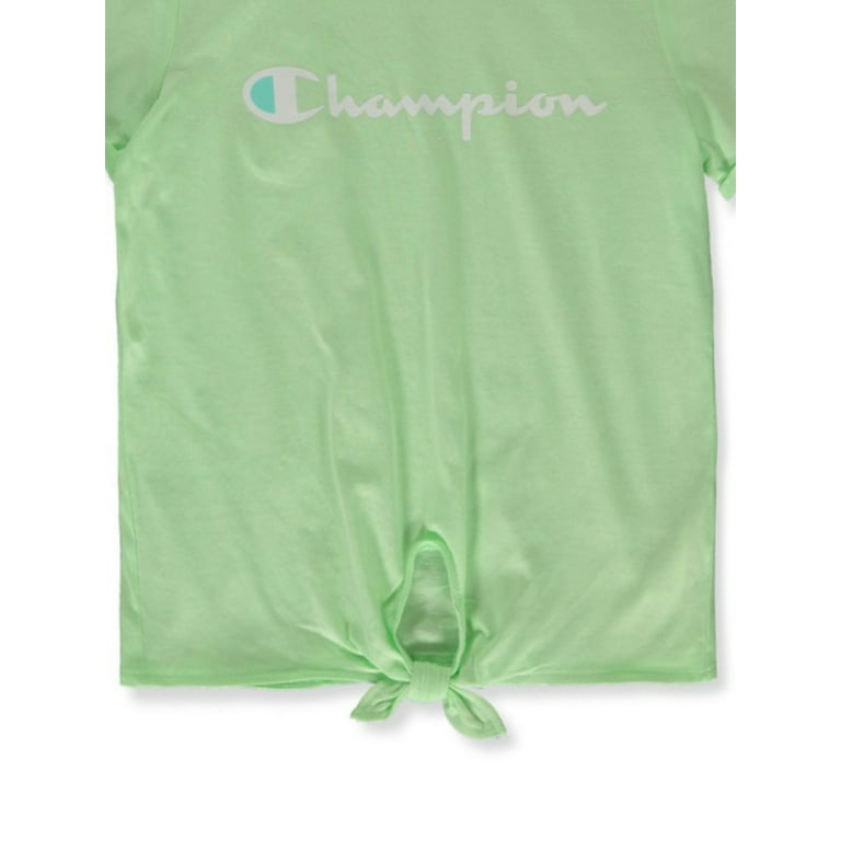 Champion Girls Script Tie Front T Shirt mint 10 12 Big Girls Walmart