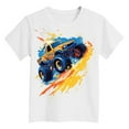 thumbnail image 4 of TTUHYWXI Boys T-Shirt Tee for Kids Short Sleeves Shirt Tractor Excavator Monster Truck Tops Clothes Cotton 2-7T (White, 9-10 Years), 4 of 4