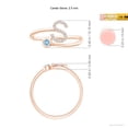 thumbnail image 4 of ANGARA Natural Capital "S" Diamond Initial Ring with Bezel-Set Aquamarine in 14K Rose Gold for Women (Size-2.5mm) | March Birthstone, Anniversary, Jewelry Gift for Women | Natural Aquamarine Ring, 4 of 9