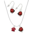 thumbnail image 1 of Delight Jewelry Silvertone Small Red Paw Red Lucky Ladybug Necklace and Dangle Earrings Set, 1 of 6