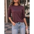 thumbnail image 5 of FUNING Womens Long Sleeve Shirts Pleated Crew Neck Casual Fall Fashion Tops Loose Fit Lightweight Girls Outfits Clothes, 5 of 7