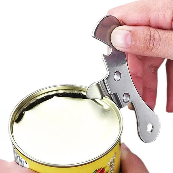 Jimin Can Opener Manual Stainless Steel Camping Can Opener, Portable Bottle Opener (2 Pieces)