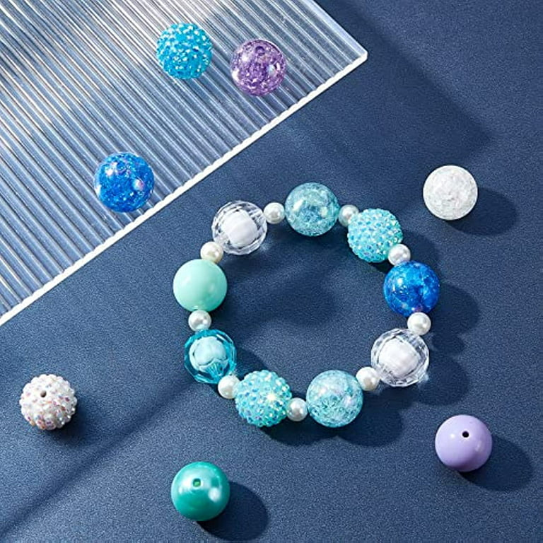 R147- 20mm Baseball Jelly Rhinestone Chunky Bubble Gum Acrylic Beads (10  Count)