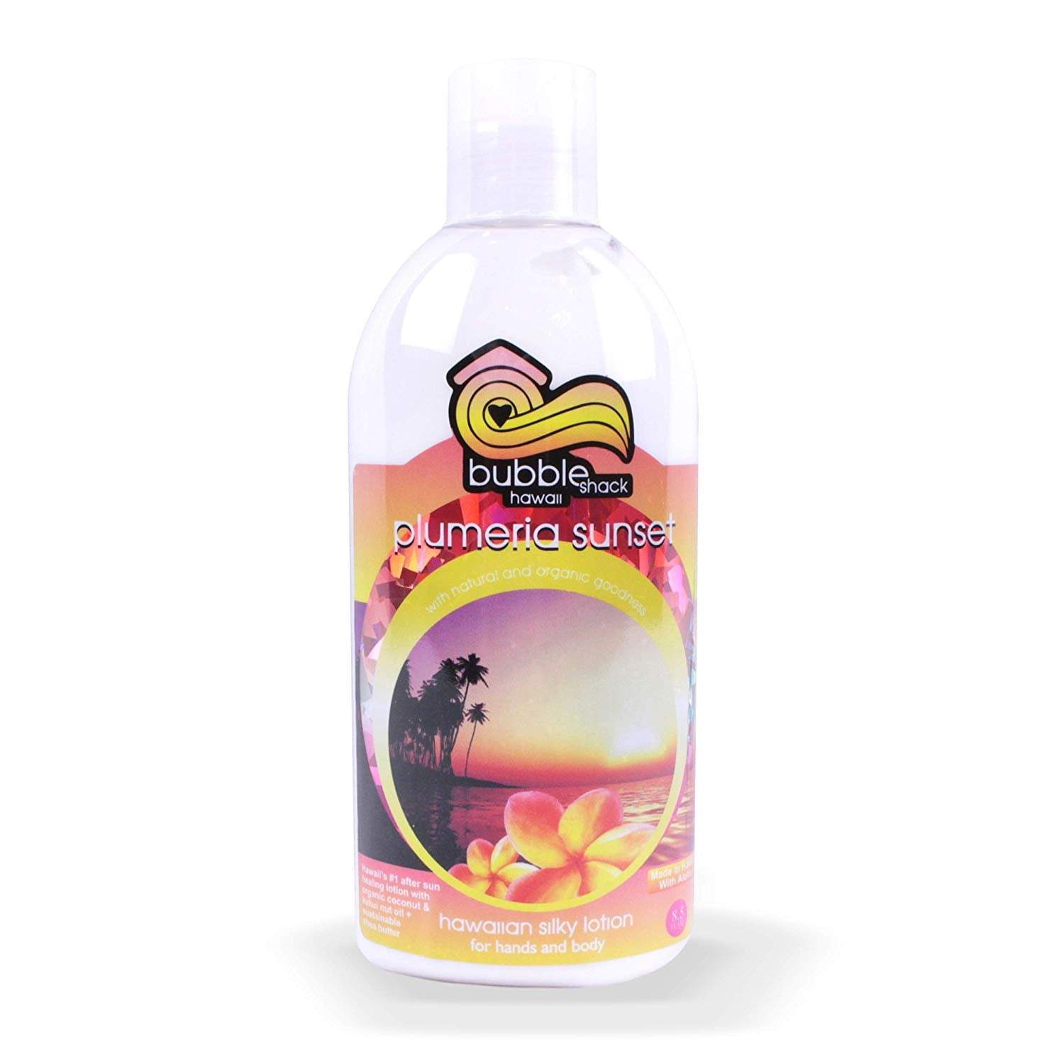 Bubble Shack Hawaii Tropical Honeysuckle & Tuberose Hawaiian Silky Lotion Organic Kukui & Shea, (1)