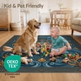 thumbnail image 4 of ODIKA 5'x7' Ultra-Soft Area Rug, Stained Ocean Mosaic Entryway Beachy Cherry Nautical Turtle Teal Playful None Washable, Bare feet friendly, Silk-Touch for Bedroom Home office, 4 of 7