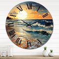 thumbnail image 1 of Designart "Shimmering Sands by the Beach II" Nautical & Beach Oversized Wall Clock, 1 of 6