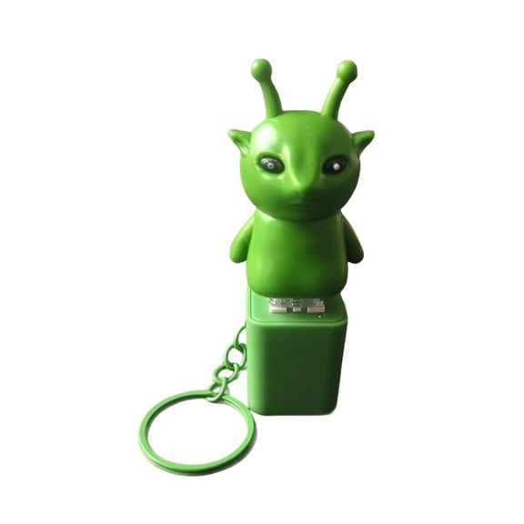 Green Cat Keychain with Sound Effects: Funny Music and Character Toy