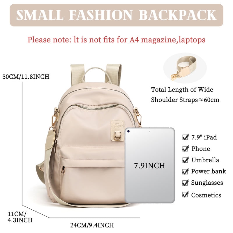 Tinyat Backpack for Women Shoulders Bag Convertible Ladies Bags Waterproof for Concert and Daily Use