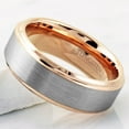 thumbnail image 5 of Tungsten Carbide Rings for Men Wedding Bands for Him 8mm Silver Rose Gold Plated Brushed Center, 5 of 10