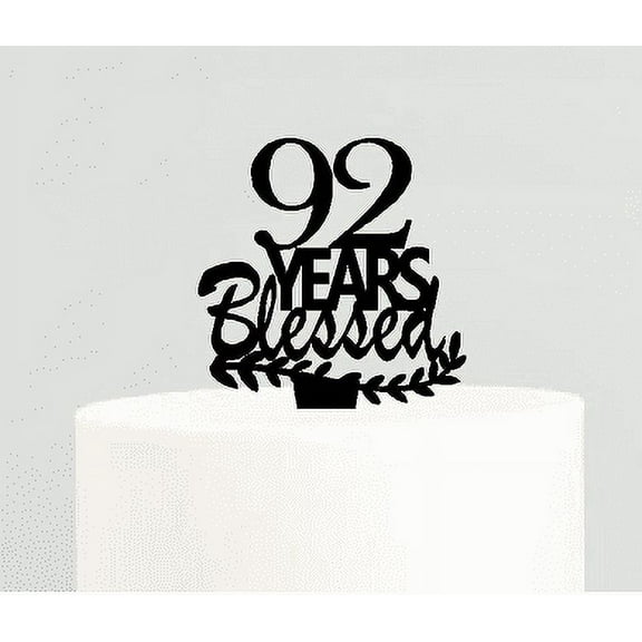 92nd Birthday / Anniversary Blessed Years Cake Decoration Topper
