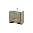 thumbnail image 2 of Lafarre 36 in W Rustic Acacia Bath Vanity, Cultured Marble Top & Brushed Nickel Faucet Set, 2 of 6