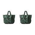 thumbnail image 2 of Qarigey Manténgase abrigado con bolso de mano acolchado de nailon, bolso de hombro acolchado de gran capacidad, bolso de almohada verde Verde 2Conjunto, 2 of 6