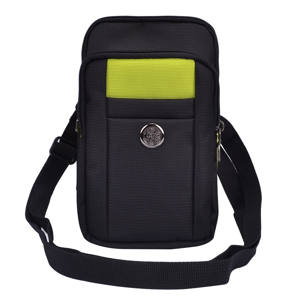BUNDLE: Sports Travel EDC Tactical Pouch (Green) with Tempered Glass Screen Protector for Samsung Galaxy S9 - Includes Detachable Shoulder Strap, Belt Loop, & Carabiner Clip