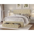 thumbnail image 3 of HMD Deborah Queen Tufted Upholstered Storage Panel Bed, Beige, 3 of 3