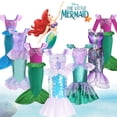 thumbnail image 2 of Vestido de disfraz de La Sirenita de Disney para niños, disfraz de Ariel para fiesta de carnaval, ropa para niños, vestido de cumpleaños de verano, 2 of 5