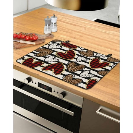 

Leopard Valentine s Day Stove Top Covers for Electric Stove Heat Insulation Fireproof Glass Cooktop Cover Counter Top Glass Stove Cover for Prevent Scratches 29 x21 Love Heart
