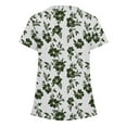 thumbnail image 4 of Kctiaxy Womens Short Sleeve Tops Summer Print Graphic Scrubs for Women Fashionable Casual V-Neck Work T Shirt for Women with Pockets, 4 of 5