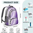 thumbnail image 5 of Purple and Gold Marble Pattern Backpack for School, Cute School Bag with Adjustable Shoulder Straps and Padded Back, 16.9"x12.6"x5.9", 5 of 5
