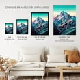 thumbnail image 3 of Striking K2 Mountain Landscape Pastel Colour Artwork Turquoise Pink Orange Summit Snow Peak Art Print Framed Poster Wall Decor 12x16 inch, 3 of 5