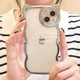 thumbnail image 6 of Luxury Plating Case for Women Girls for iPhone 14, Sparkle Case Pretty Girls Case for iPhone 14, Cute Electroplated Soft Case Bling case with Cat Ear Design and Curly Wave Frame for iPhone 14, 6 of 13