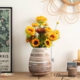 thumbnail image 2 of Uniquewise 10" Farmhouse Ceramic Vase Rustic Vintage Decorative Pottery for Living Room Dining or Bedside Table Shelves Entryway and Mantel Tall Boho Centerpiece for Minimalist and Housewarming Decor, 2 of 7