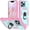 Green & Pink, variant on for iPhone 13 Pro 6.1" Stand Case with Slide Camera Cover Military Grade Heavy Duty Rugged Dual Layer Full Body Shockproof Protection Built-in Ring Kickstand Magnetic Hard Back Case Red