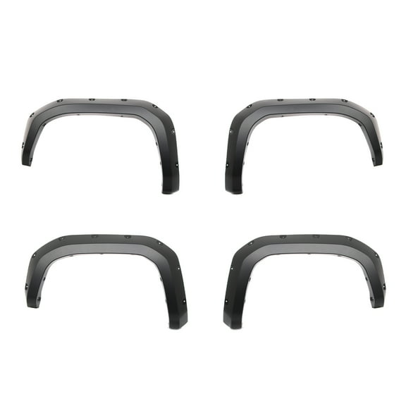 Ikon Motorsports Fender Flares Compatible With 2024-2025 Toyota Tacoma, Pocket Style Wheel Arch Cover Protectors Black PP 4PC