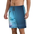 thumbnail image 2 of Kdxio Butterflies And Waterlily In Water Pattern Mens Casual Shorts - Drawstring Summer Beach Sports Shorts for Men, 2 of 9