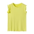 thumbnail image 1 of HNMKIU Girls Tops Flutter Sleeve Ruffle Design Comfortable Everyday Wear for Kids Fashionable Casual Outdoor Summer Shirts, 1 of 2