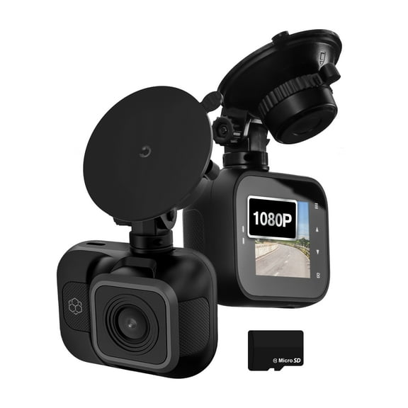 YADA Roadcam 1080p Compact Dash Cam with G-Sensor Smart Collision Detection, Motion Sensor Built-in, Full-HD Night Parking Surveillance, Easy Windshield Mount, BT533146F