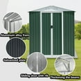thumbnail image 3 of EXRACING Shed 6*4 ft Outdoor Metal Storage Shed with Double Door Steel Garden Shed Double Slope Roofs,Green, 3 of 7