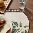 thumbnail image 3 of Spring Round 13 Inch Placemats Set of 8, Country Vintage Pots Plants Black Plaid Border HeatResistant Non Slip Place Mats for Dining Table, Wipeable Braided Kitchen Table Mats for Housewarming, 3 of 9