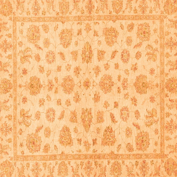 Ahgly Company Indoor Square Oriental Orange Traditional Area Rugs, 6' Square