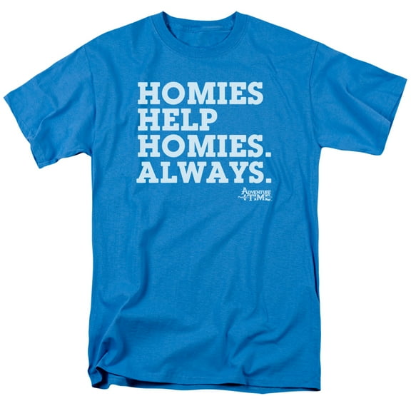 Adventure Time Homies Help Homies S/S Adult 18/1 T-Shirt Turquoise 5X