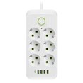 thumbnail image 3 of Multi Tap Socket 6AC AC100-250V Outlets Extension Cable 2500W Power Outlet Electrical Receptacle with EU Plug for Home, 3 of 5