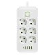 thumbnail image 3 of Multi Tap Socket 6AC AC100-250V Outlets Extension Cable 2500W Power Outlet Electrical Receptacle with EU Plug for Home, 3 of 5