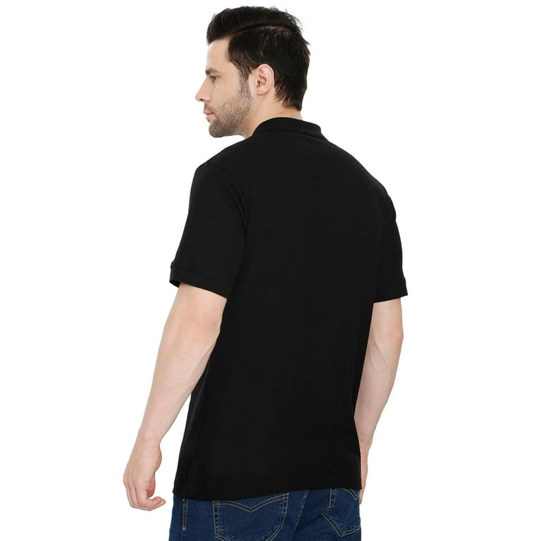 Black Essential Relaxed Crew Neck Tee, Men's Tops