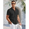 thumbnail image 3 of COOFANDY Mens Beach Shirts Short Sleeve Button Up Shirt Casual Summer Wedding Shirt with Pocket, 3 of 6